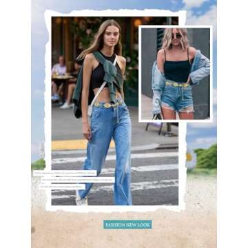 FIORETTO Adjustable Metal Waist Chain Belt for Women