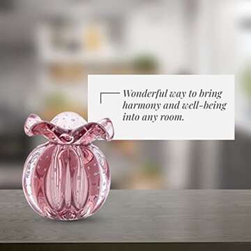 TAVARES Murano Crystal Vases for Flowers - A Stunning Decorative Flower Vase Centerpiece & Small Crystal Vase Perfect for Home or Room Decoration - Measuring 4.72x4.72 Inches