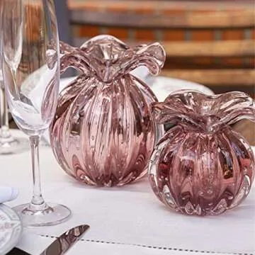 TAVARES Murano Crystal Vases for Flowers - A Stunning Decorative Flower Vase Centerpiece & Small Crystal Vase Perfect for Home or Room Decoration - Measuring 4.72x4.72 Inches