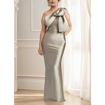 TORYEMY Burgundy Satin Mermaid Bridesmaid Dress for Weddings