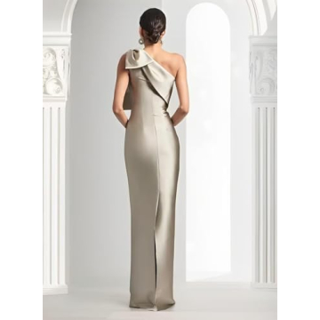 TORYEMY Burgundy Satin Mermaid Bridesmaid Dress for Weddings