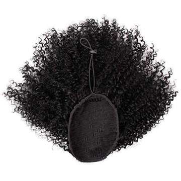 AISI BEAUTY Drawstring Ponytail Extension Afro Kinky Curly Drawstring Puff Ponytails Clip in Hair Extensions for Natural Hair Drawstring Ponytails for Black Women(8inch)