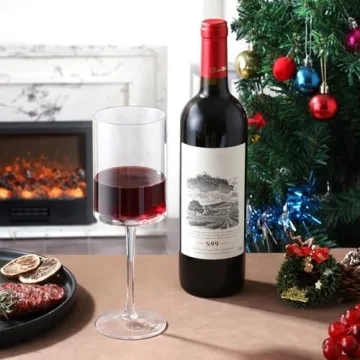 Premium Crystal Wine Glasses Set Elegant 15oz Gift