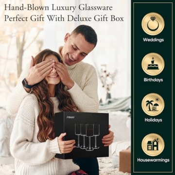 Premium Crystal Wine Glasses Set Elegant 15oz Gift