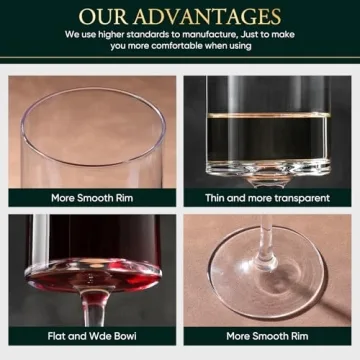Premium Crystal Wine Glasses Set Elegant 15oz Gift