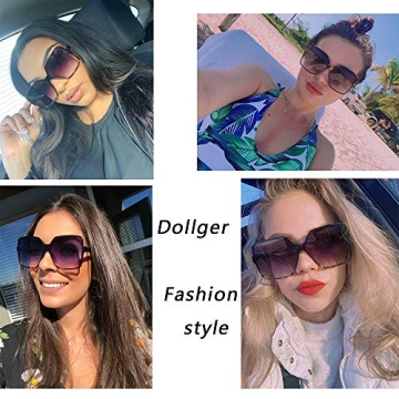 Dollger Oversized Square Sunglasses for Women Big Large Wide Fashion Shades for Men 100% UV Protection Unisex leopard 3