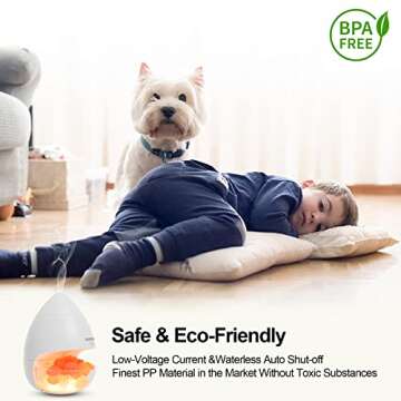 SURBON Upgraded Ultrasonic Aromatherapy Diffuser, 100% Pure Himalayan Salt Lamp, Essential Oil Diffusers with Remote Control, Large Water Tank, 7 Color Lights & Waterless Auto-Off for Home Office Yoga