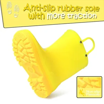 Kids Waterproof Rain Boots with Easy-on Handles by K KomForme