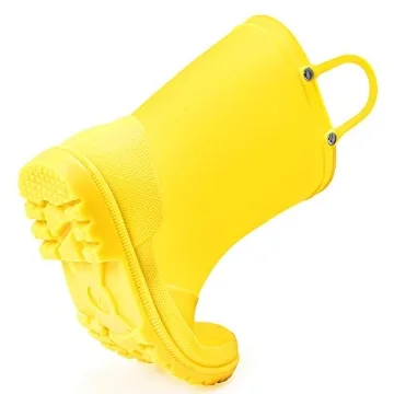 Kids Waterproof Rain Boots with Easy-on Handles by K KomForme
