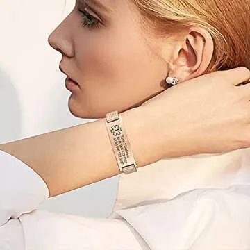 VNOX Stylish Medical Alert Bracelets for All with Engraving