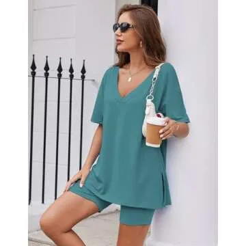 Ekouaer Womens Lounge Sets Comfortable Oversized Pajamas