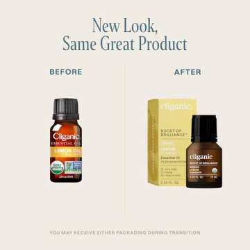 Cliganic USDA Organic Lemon Essential Oil, 100% Pure & Natural | Undiluted, for Aromatherapy, Househ...