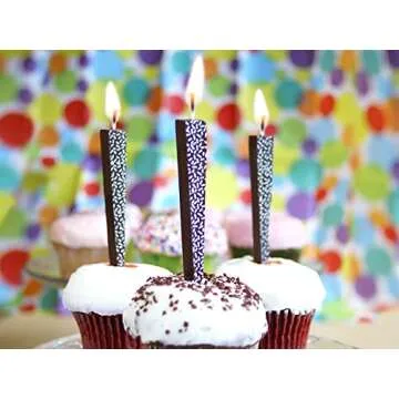 Edible Chocolate Birthday Candles Set of 3 with Sprinkles