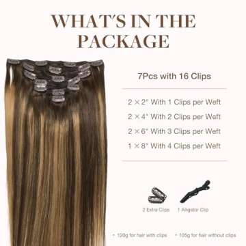 GOO GOO Clip in Hair Extensions Real Human Hair, Remy Human Hair Extensions Clip ins for Women, Natu...