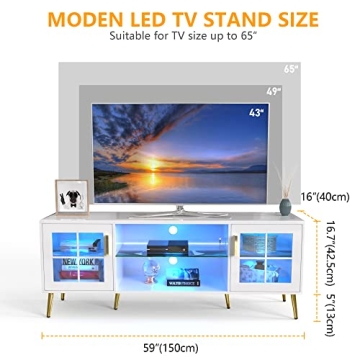 Modern TV Stand with LED Lights for 65 inch TVs