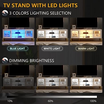 Modern TV Stand with LED Lights for 65 inch TVs
