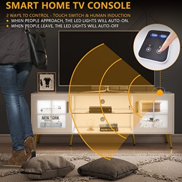 Modern TV Stand with LED Lights for 65 inch TVs