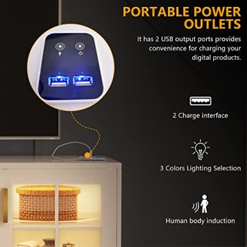 Modern TV Stand with LED Lights for 65 inch TVs