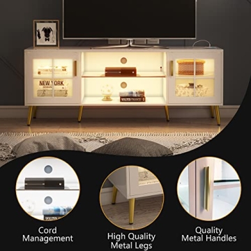 Modern TV Stand with LED Lights for 65 inch TVs