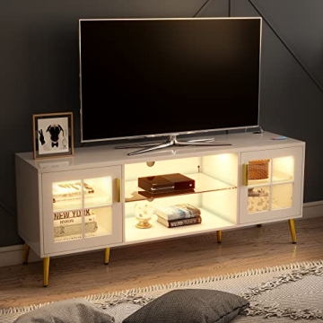 Modern TV Stand with LED Lights for 65 inch TVs