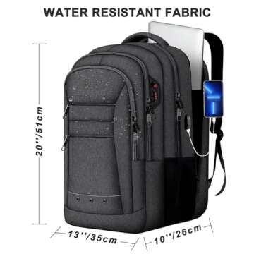 Large Travel Backpack,Upgraded Extra Large Backpack for Men, 17 Inch Laptop Backpack Big Slim Travel...