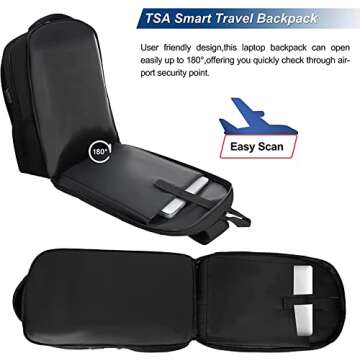Large Travel Backpack,Upgraded Extra Large Backpack for Men, 17 Inch Laptop Backpack Big Slim Travel Computer Work College School Backpack Bag Anti-Theft Daypack Gifts for Him Men Women, Black