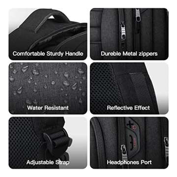 Large Travel Backpack,Upgraded Extra Large Backpack for Men, 17 Inch Laptop Backpack Big Slim Travel Computer Work College School Backpack Bag Anti-Theft Daypack Gifts for Him Men Women, Black