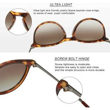 Vintage Round Polarized Sunglasses for Women