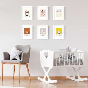 upsimples 8x10 Picture Frame Set of 5, Display Pictures 5x7 with Mat or 8 x 10 Without, Wall Gallery...