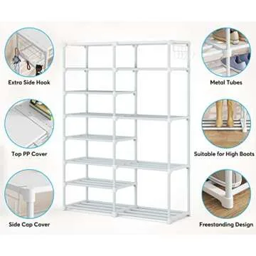 Tribesigns 8 Tier Metal Shoe Rack Storage Organizer