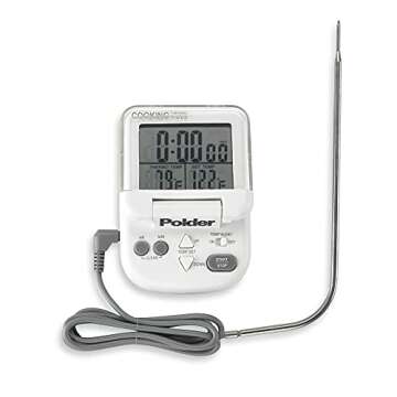 Polder Digital In-Oven Thermometer/Timer, White