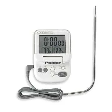Polder Digital In-Oven Thermometer/Timer, White