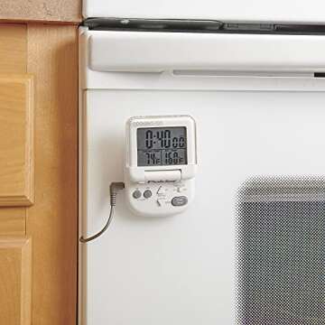 Polder Digital In-Oven Thermometer/Timer, White