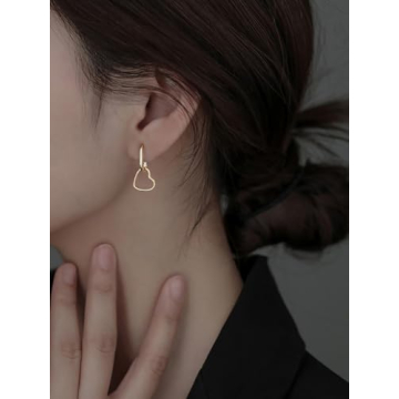 Reffeer Sterling Silver Heart Drop Earrings for Women