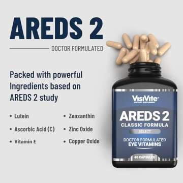 AREDS 2 Select Eye Vitamins for Macular Support - Vegan Macular Supplement with Lutein and Zeaxanthi...