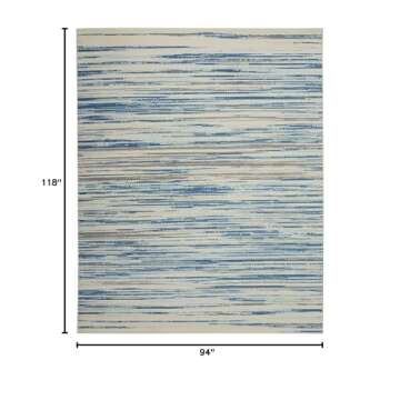 Nourison Jubilant Abstract Blue 7'10" x 9'10" Area Rug, Easy Cleaning, Non Shedding, Bed Room, Living Room, Dining Room, Kitchen (8x10)