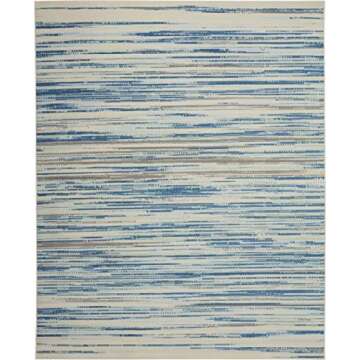Nourison Jubilant Abstract Blue 7'10" x 9'10" Area Rug, Easy Cleaning, Non Shedding, Bed Room, Living Room, Dining Room, Kitchen (8x10)