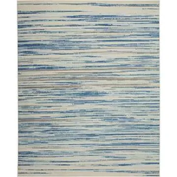 Nourison Jubilant Abstract Blue 7'10" x 9'10" Area Rug, Easy Cleaning, Non Shedding, Bed Room, Living Room, Dining Room, Kitchen (8x10)