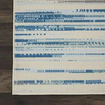 Nourison Jubilant Abstract Blue 7'10" x 9'10" Area Rug, Easy Cleaning, Non Shedding, Bed Room, Living Room, Dining Room, Kitchen (8x10)