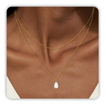 Trinckle Layered Pearl Necklace: Elegant Pearl Drop & Dainty Choker