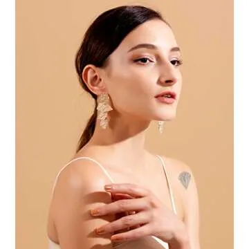 LILIE&WHITE Stylish Hammered Surface Earrings for Women