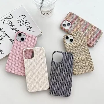 Stylish Minimalist Woven Leather Phone Case for iPhone