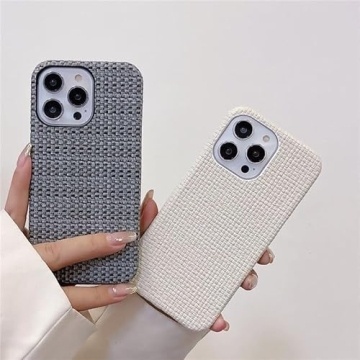 Stylish Minimalist Woven Leather Phone Case for iPhone
