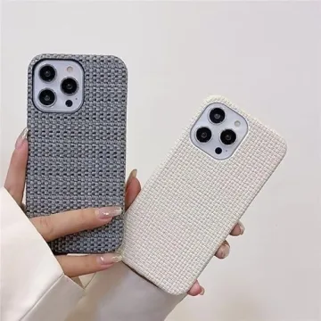 Stylish Minimalist Woven Leather Phone Case for iPhone