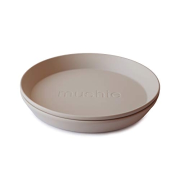 Mushie Kids Round Dinnerware Plates, BPA-Free Set of 2