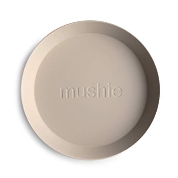 Mushie Kids Round Dinnerware Plates, BPA-Free Set of 2