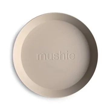 Mushie Kids Round Dinnerware Plates, BPA-Free Set of 2