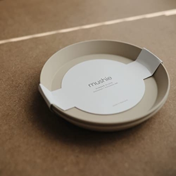 Mushie Kids Round Dinnerware Plates, BPA-Free Set of 2