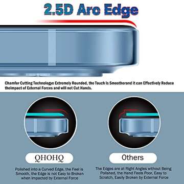 QHOHQ 3 Pack Screen Protector for iPhone 13 Pro Max 6.7" with 3 Pack Tempered Glass Camera Lens Protector, Ultra HD, 9H Hardness, Scratch Resistant, Easy Install - Case Friendly