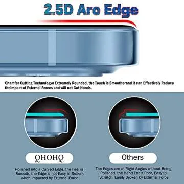 QHOHQ 3 Pack Screen Protector for iPhone 13 Pro Max 6.7" with 3 Pack Tempered Glass Camera Lens Protector, Ultra HD, 9H Hardness, Scratch Resistant, Easy Install - Case Friendly